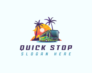 Tropical Shuttle Bus Tour logo design