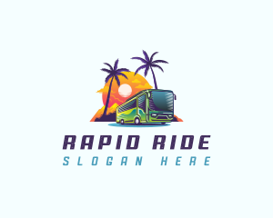 Tropical Shuttle Bus Tour logo design