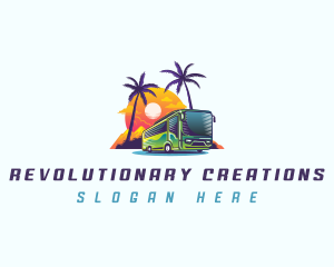 Tropical Shuttle Bus Tour logo design