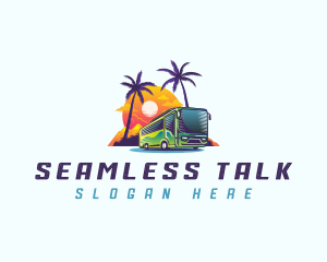 Tropical Shuttle Bus Tour logo design