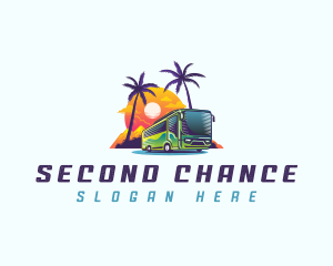 Tropical Shuttle Bus Tour logo design