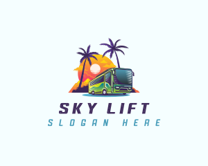 Tropical Shuttle Bus Tour logo design