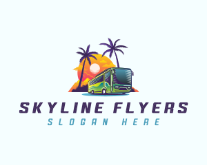 Tropical Shuttle Bus Tour logo design