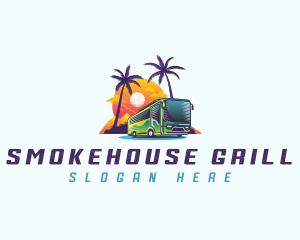 Tropical Shuttle Bus Tour logo design