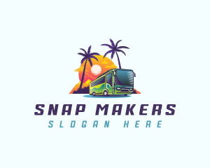 Tropical Shuttle Bus Tour logo design