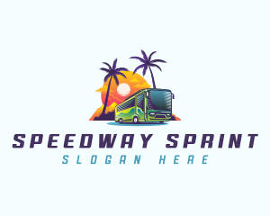 Tropical Shuttle Bus Tour logo design