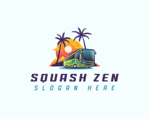 Tropical Shuttle Bus Tour logo design