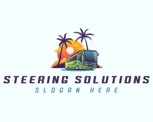 Tropical Shuttle Bus Tour logo design