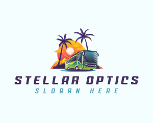 Tropical Shuttle Bus Tour logo design