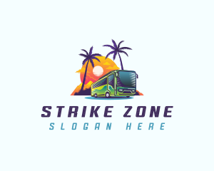 Tropical Shuttle Bus Tour logo design