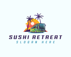 Tropical Shuttle Bus Tour logo design