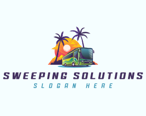 Tropical Shuttle Bus Tour logo design