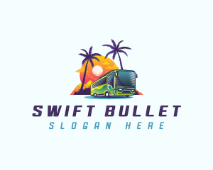 Tropical Shuttle Bus Tour logo design