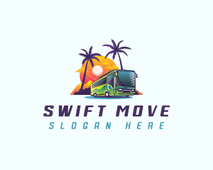 Tropical Shuttle Bus Tour logo design