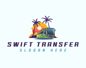 Tropical Shuttle Bus Tour logo design