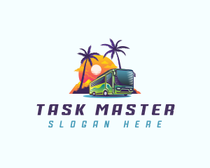 Tropical Shuttle Bus Tour logo design