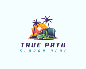 Tropical Shuttle Bus Tour logo design