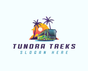 Tropical Shuttle Bus Tour logo design