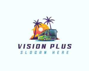 Tropical Shuttle Bus Tour logo design