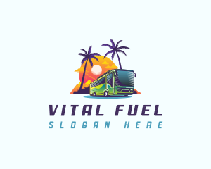 Tropical Shuttle Bus Tour logo design