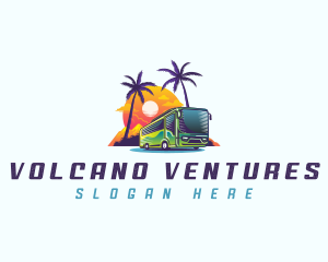 Tropical Shuttle Bus Tour logo design