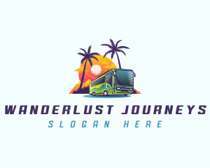 Tropical Shuttle Bus Tour logo design