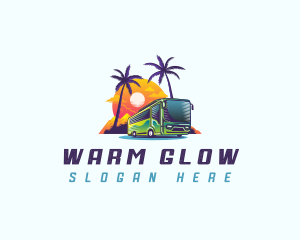 Tropical Shuttle Bus Tour logo design