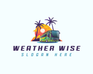 Tropical Shuttle Bus Tour logo design