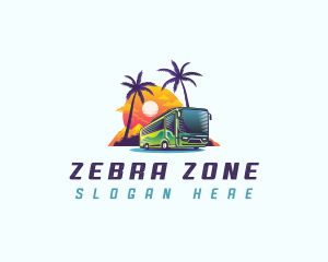 Tropical Shuttle Bus Tour logo design