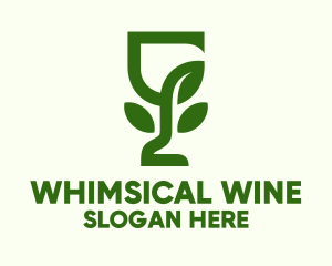 Nature Wine Glass logo design