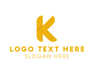 Golden Letter K logo