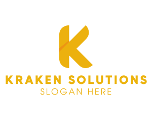 Golden Letter K logo design