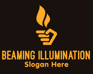 Yellow Hand Torch logo design