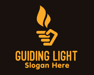 Yellow Hand Torch logo design