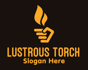 Yellow Hand Torch logo design