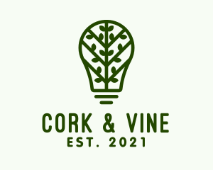 Green Vine Light Bulb  logo design