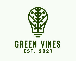 Green Vine Light Bulb  logo design