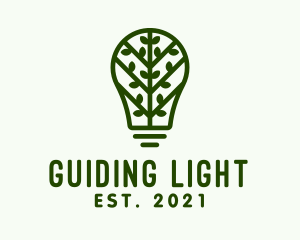 Green Vine Light Bulb  logo design