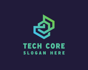 Abstract Geometric Tech logo design