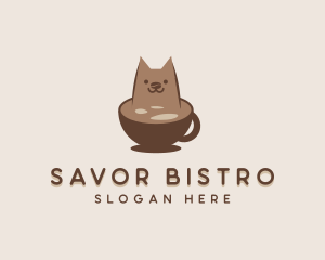 Cat Coffee Latte logo design