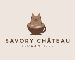 Cat Coffee Latte logo design