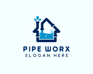 Plumbing Water Pipes logo design