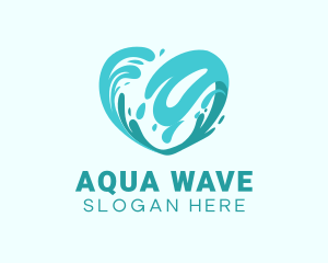 Blue Heart Wave logo design