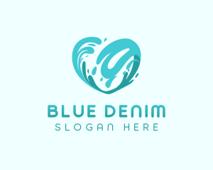 Blue Heart Wave logo design