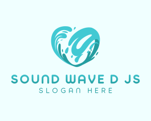 Blue Heart Wave logo design