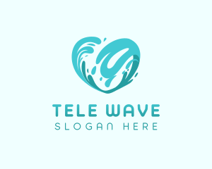 Blue Heart Wave logo design