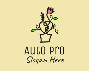 Flower Pot Outline logo