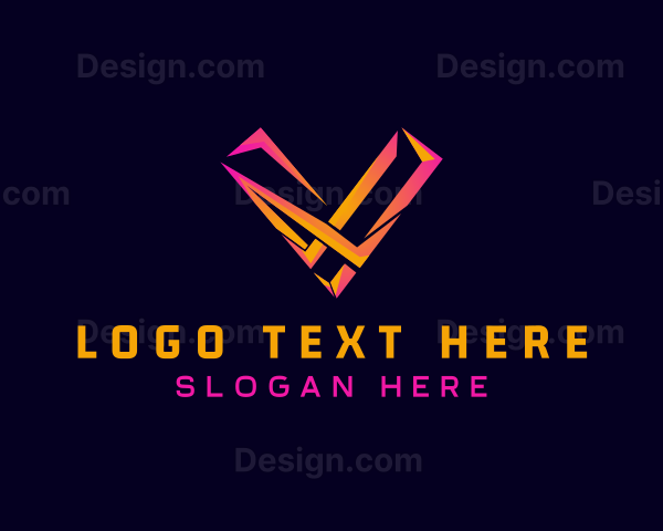 Modern Futuristic Tech Letter V Logo