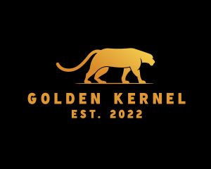 Golden Wild Jaguar logo design