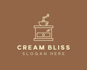 Cream Coffee Grinder logo design